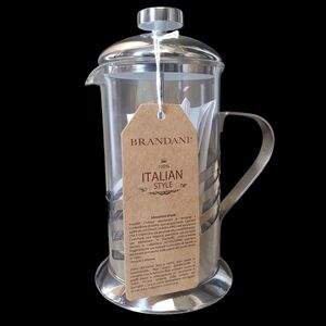 Silver French Press Coffee Maker